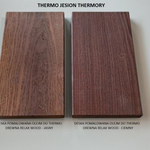 Przykładowe zdjęcie kolorów na drewnie z thermo jesionu