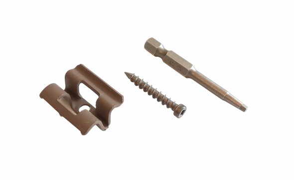System montażowy do desek tarasowych MOSO Bamboo, klip+wkręt