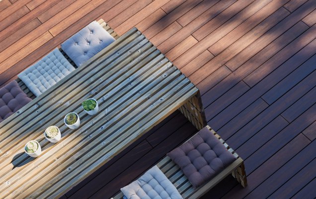 37. Deska tarasowa z bambusa X-treme MOSO Bamboo w systemie legarów aluminiowych GRAD