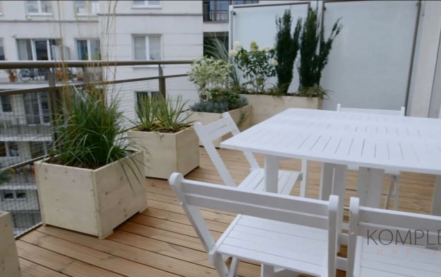 208. Balkon drewniany thermo sosna Thermory